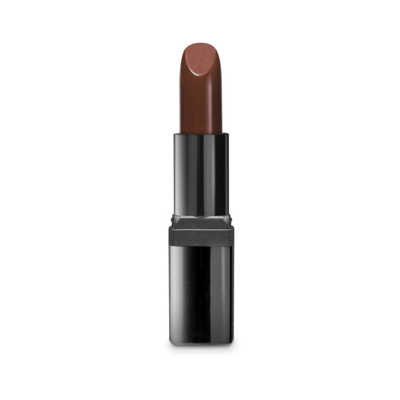 Marena Beaute Rouge Tarou Matte Lipstick in Brownie for dark brown complexions.